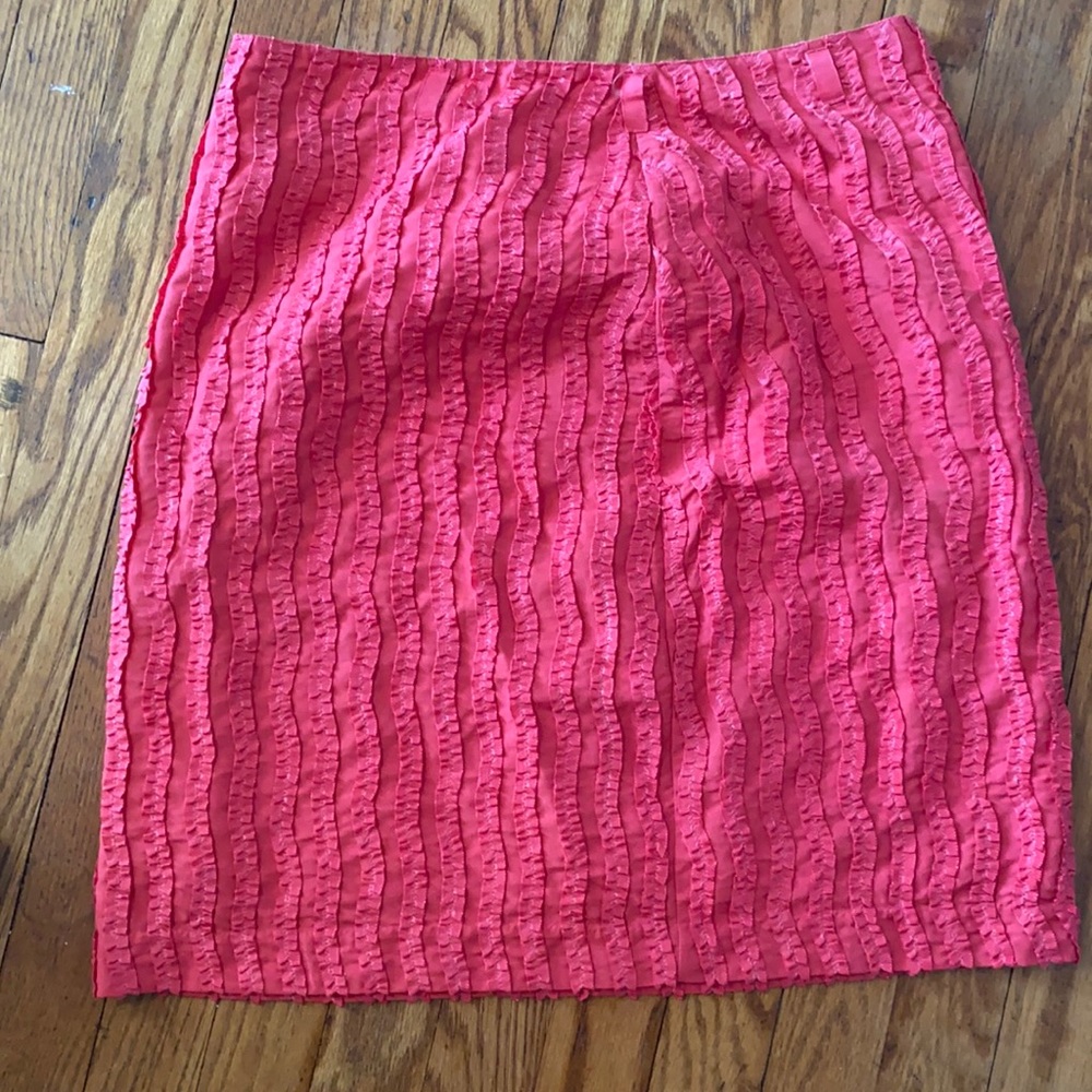 Coral ruffled skirt